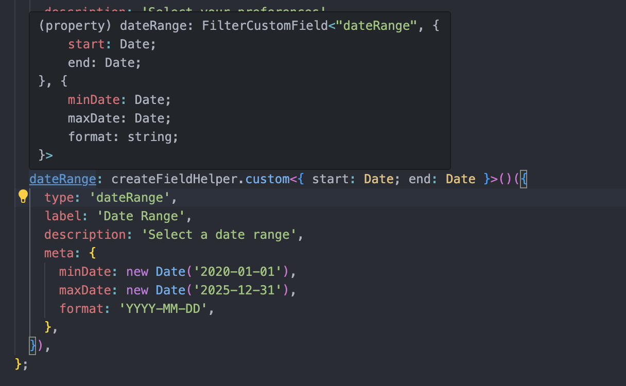 FilterCustomField プレビュー